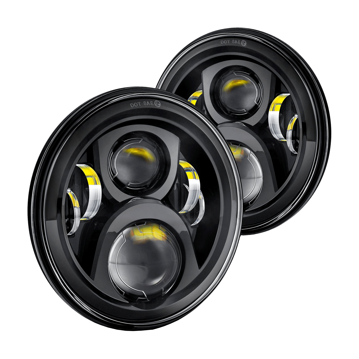 Lumen® - 7" Round Black Projector LED Headlights (H6024)